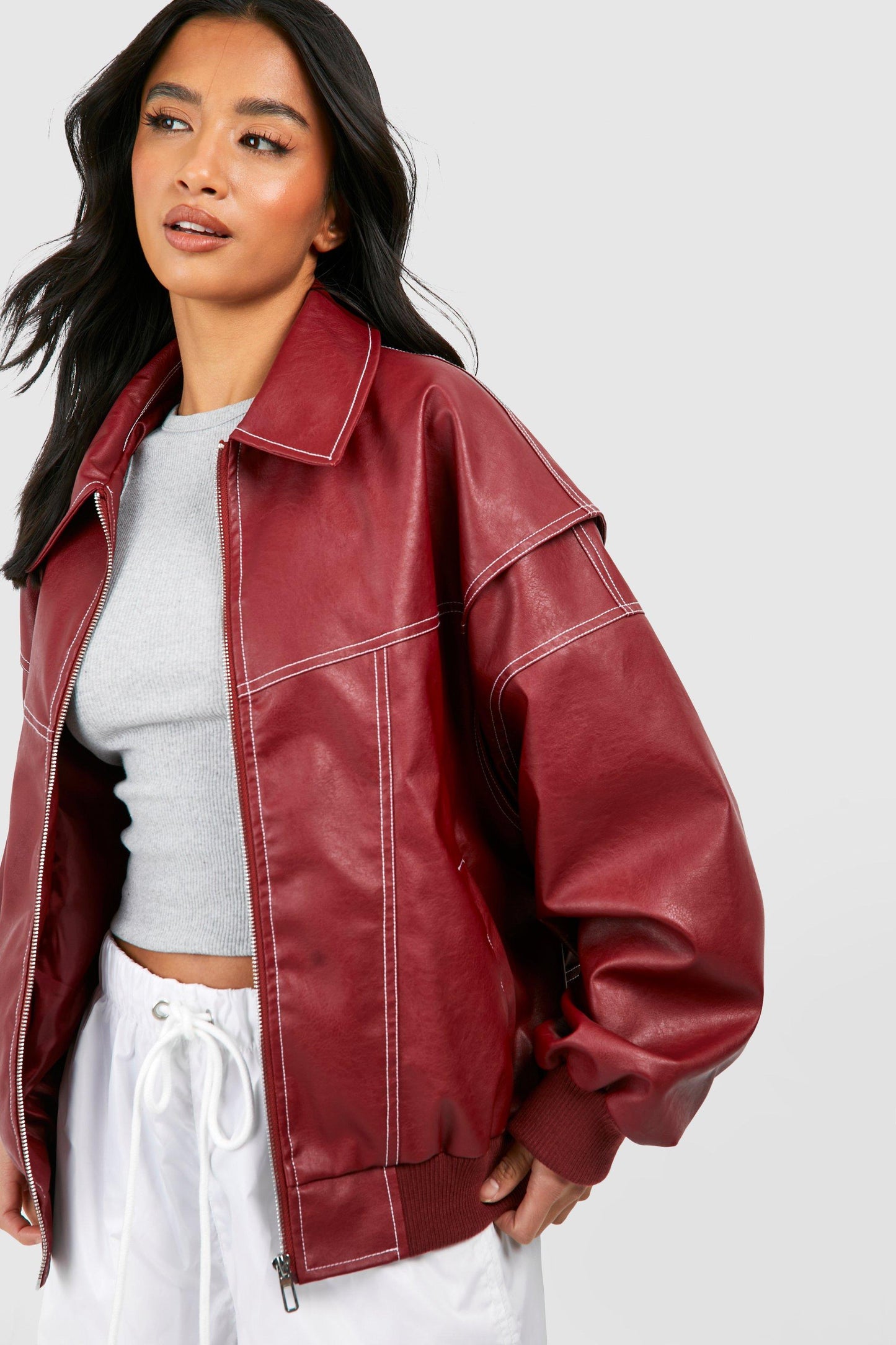 Arden | Oversized Leather Jacket
