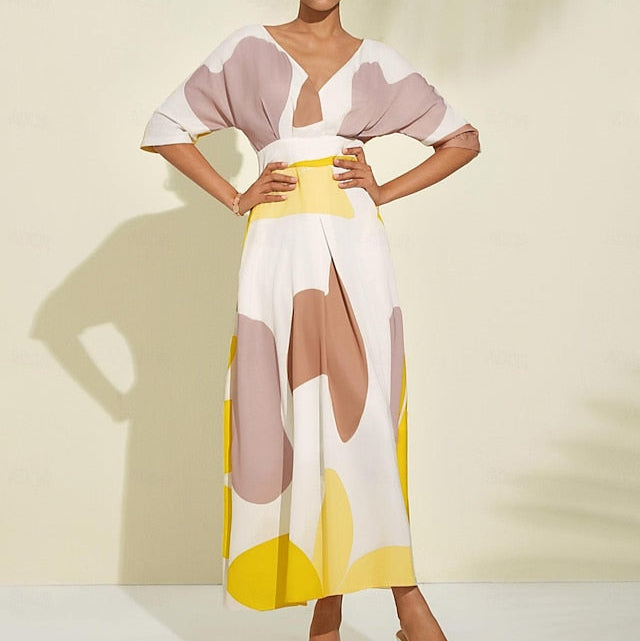 Floral | V-Neck Maxi Dress