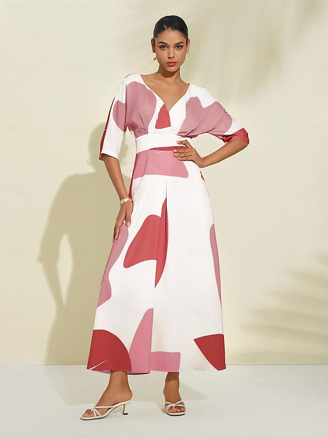 Floral | V-Neck Maxi Dress
