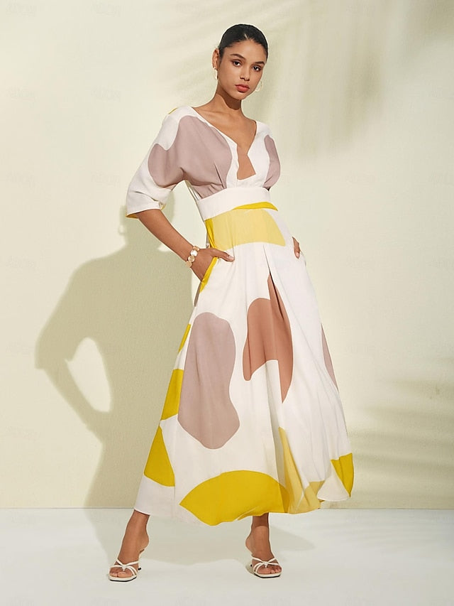 Floral | V-Neck Maxi Dress