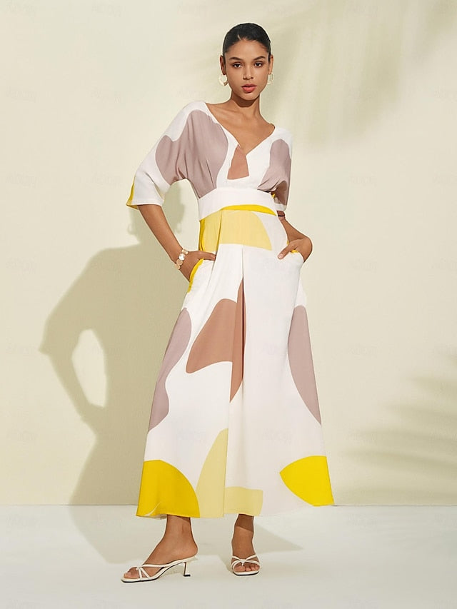 Floral | V-Neck Maxi Dress