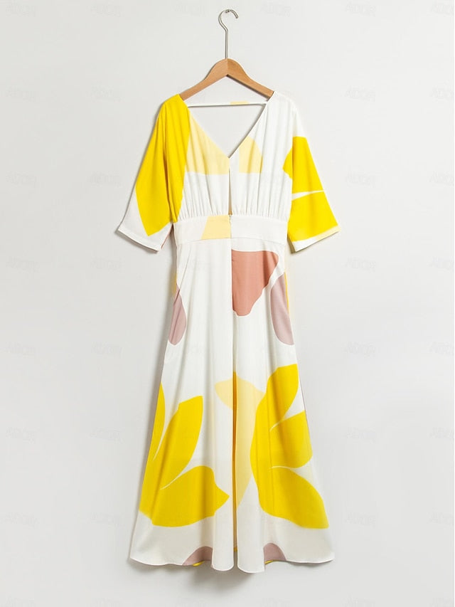 Floral | V-Neck Maxi Dress